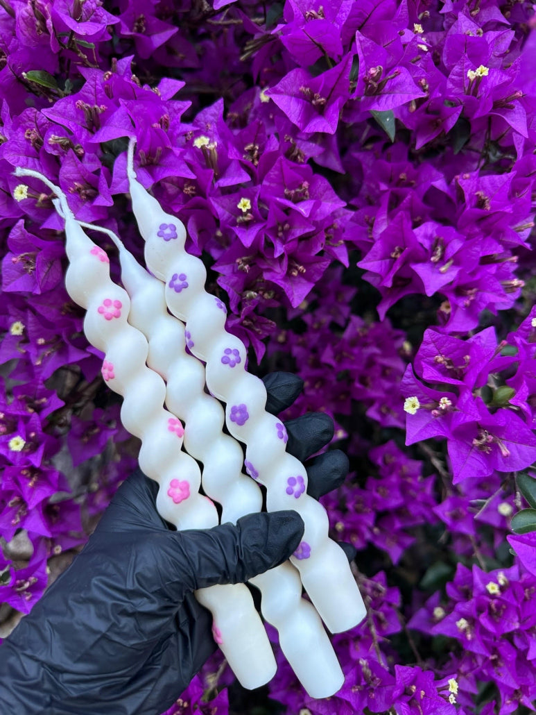 Cierges Floral - Lot de 3